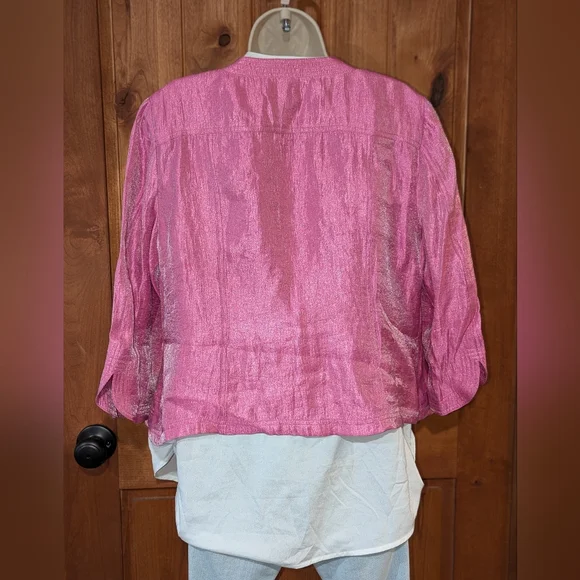 Ruby Rd. Pink Metallic Jacket‎ - Picture 5 of 9